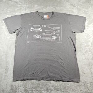 Vintage Scion FR S Shirt Mens XL Gray Car Blueprint Technical Specs Toyota Y2K